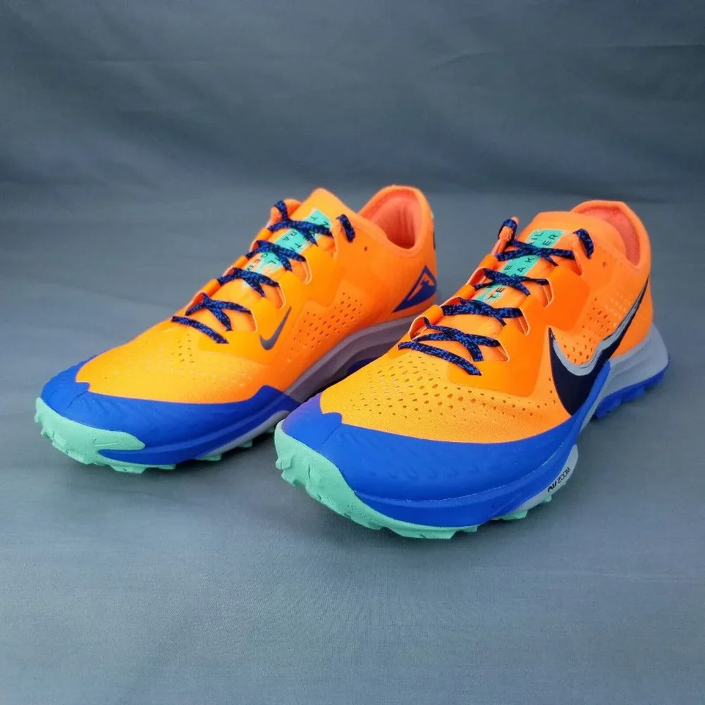 Nike Air Zoom Terra Kiger 7 Trail Mens Running Orange Blue CW6062 800 Sizes 9-13 - Picture 2 of 9